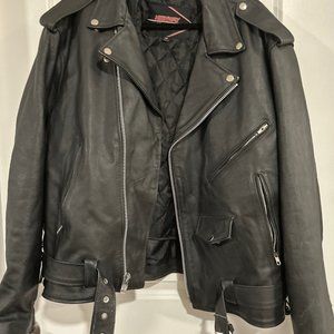HIGHWAY HAWKS LEATHER JACKET BIG AND TALL MEN SIZE 52 MOTORCYCLE JACKET
